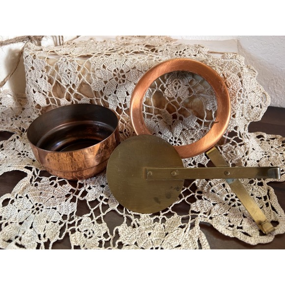 Vintage Sterno Holder Serving Chafing Warmer Candle Holder Bronze Brass Copper - Picture 5 of 6